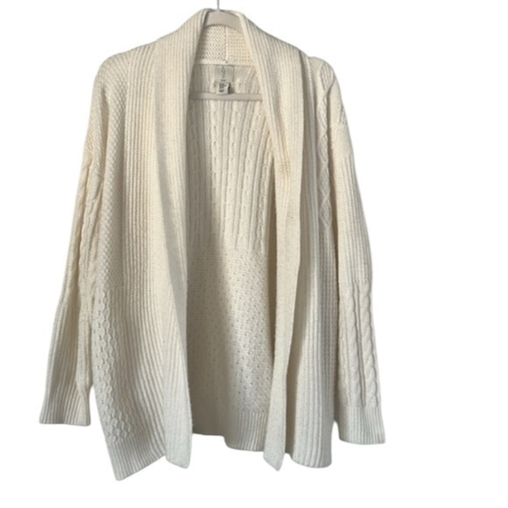 Joie size XS cable knit collared open front cardigan